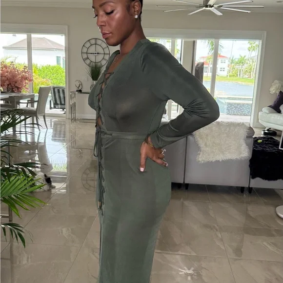 JLUXLABEL Olive Long Sleeve Dress - Picture 7 of 8
